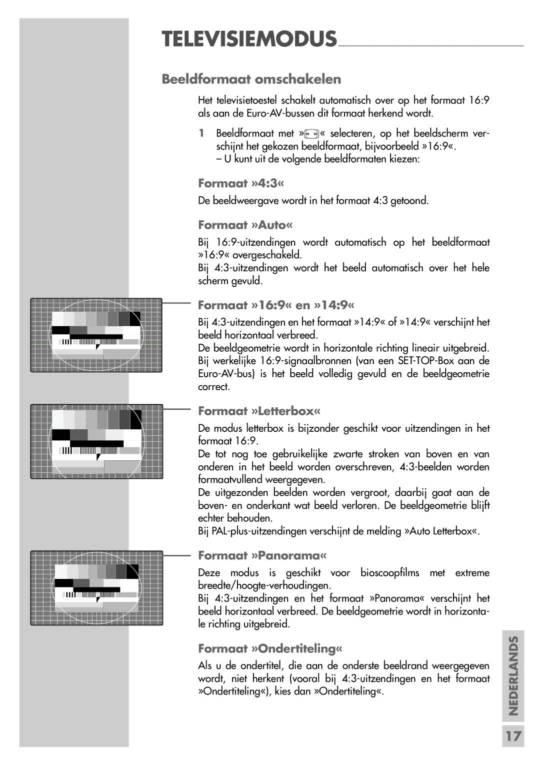 Grundig 26 LXW 68-8600 DL manual Beeldformaat omschakelen 