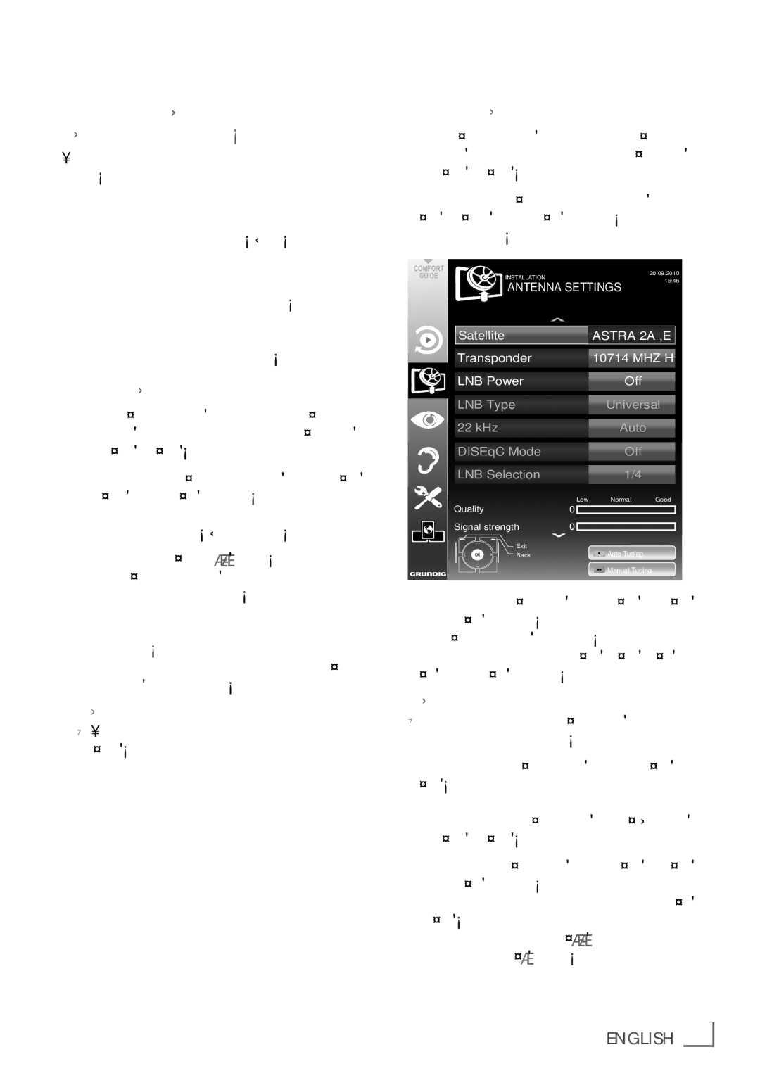 Grundig 26 VLE 8100 BG manual Tuning the television channels from satellite DVB-S, Easy installation, Advanced installation 