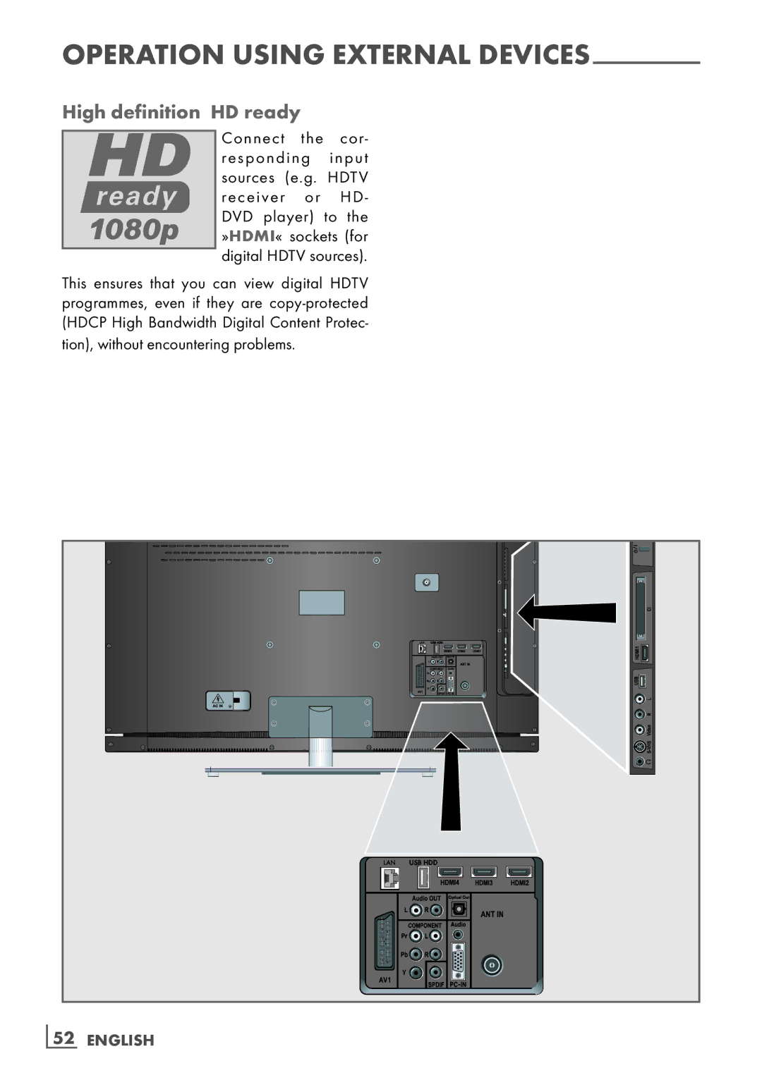 Grundig 26 VLE 8100 BG manual High definition ­HD ready, This ensures that you can view digital Hdtv 