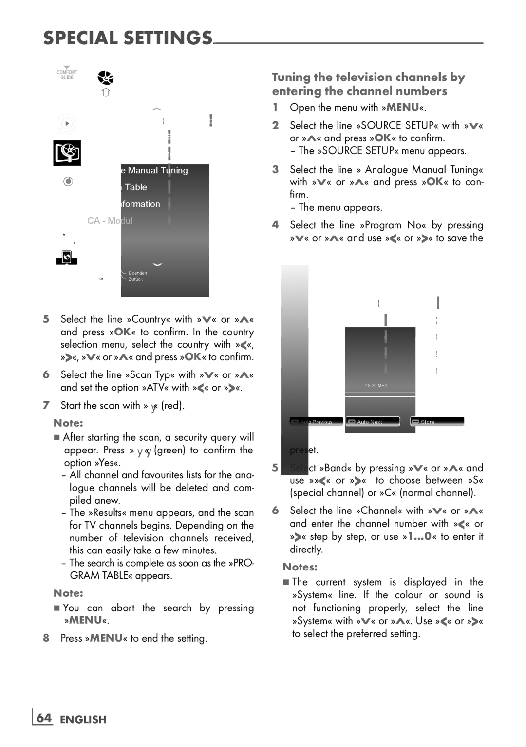 Grundig 26 VLE 8100 BG manual Preset, To select the preferred setting­, ­64 English 