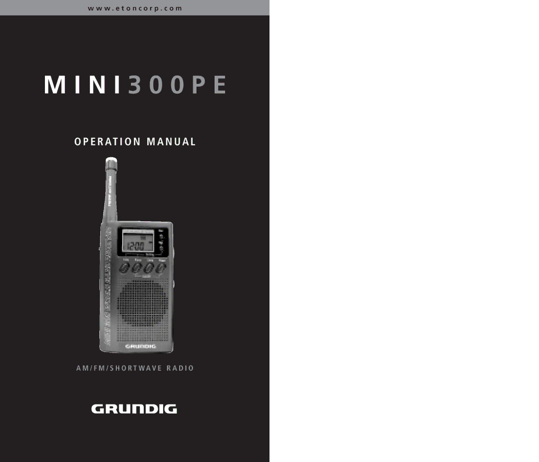 Grundig 300PE operation manual INI 300 PE 