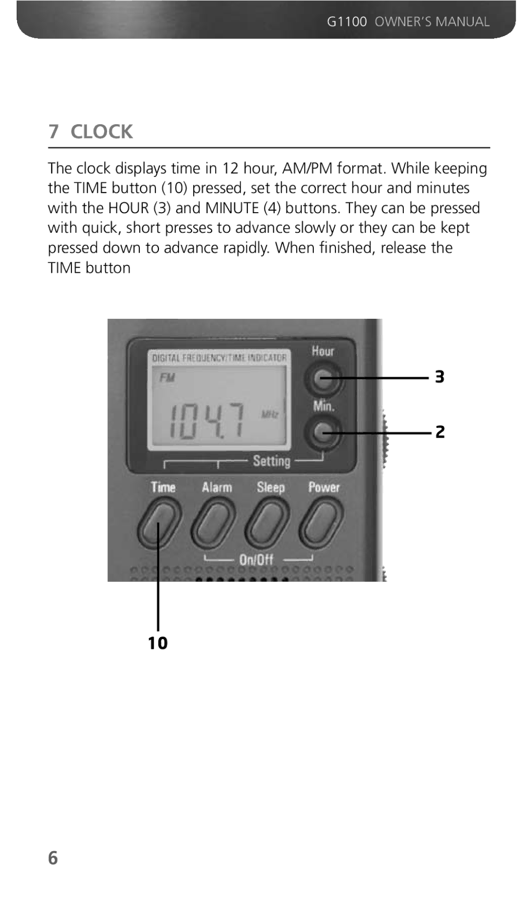 Grundig 300PEAM owner manual Clock 