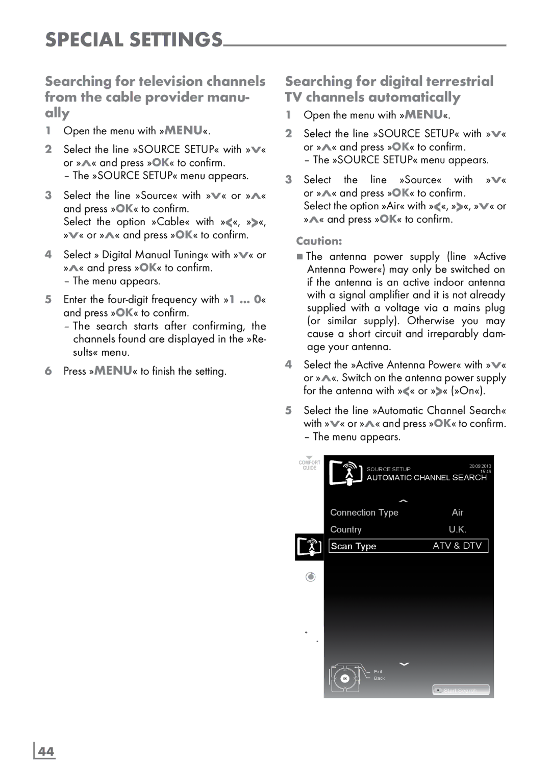 Grundig 32 VLC 6110 C manual Searching for digital terrestrial TV channels automatically, ­44 English 