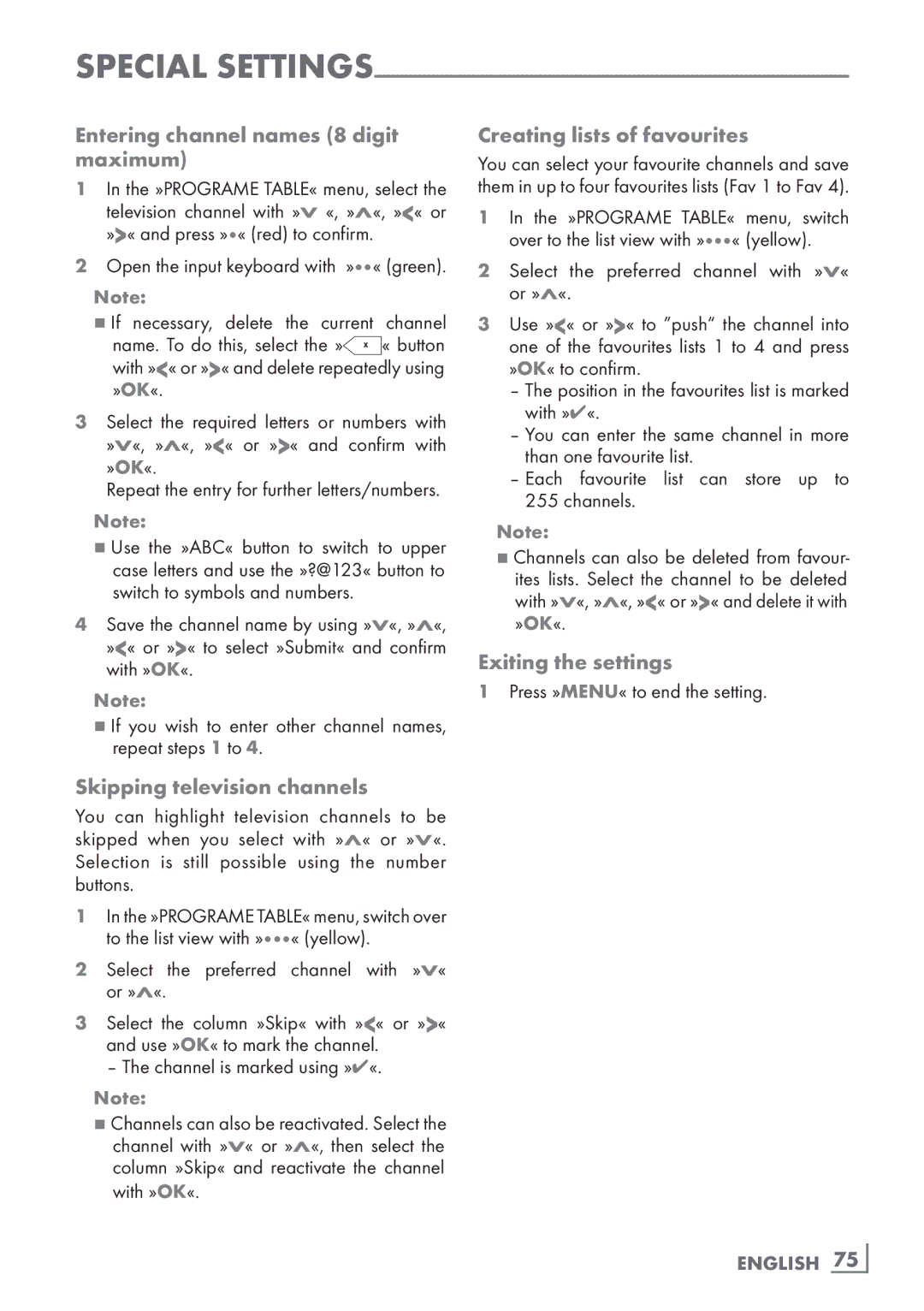 Grundig 32 VLD 8130 SL manual Entering channel names 8 digit maximum, Exiting the settings, Skipping television channels 