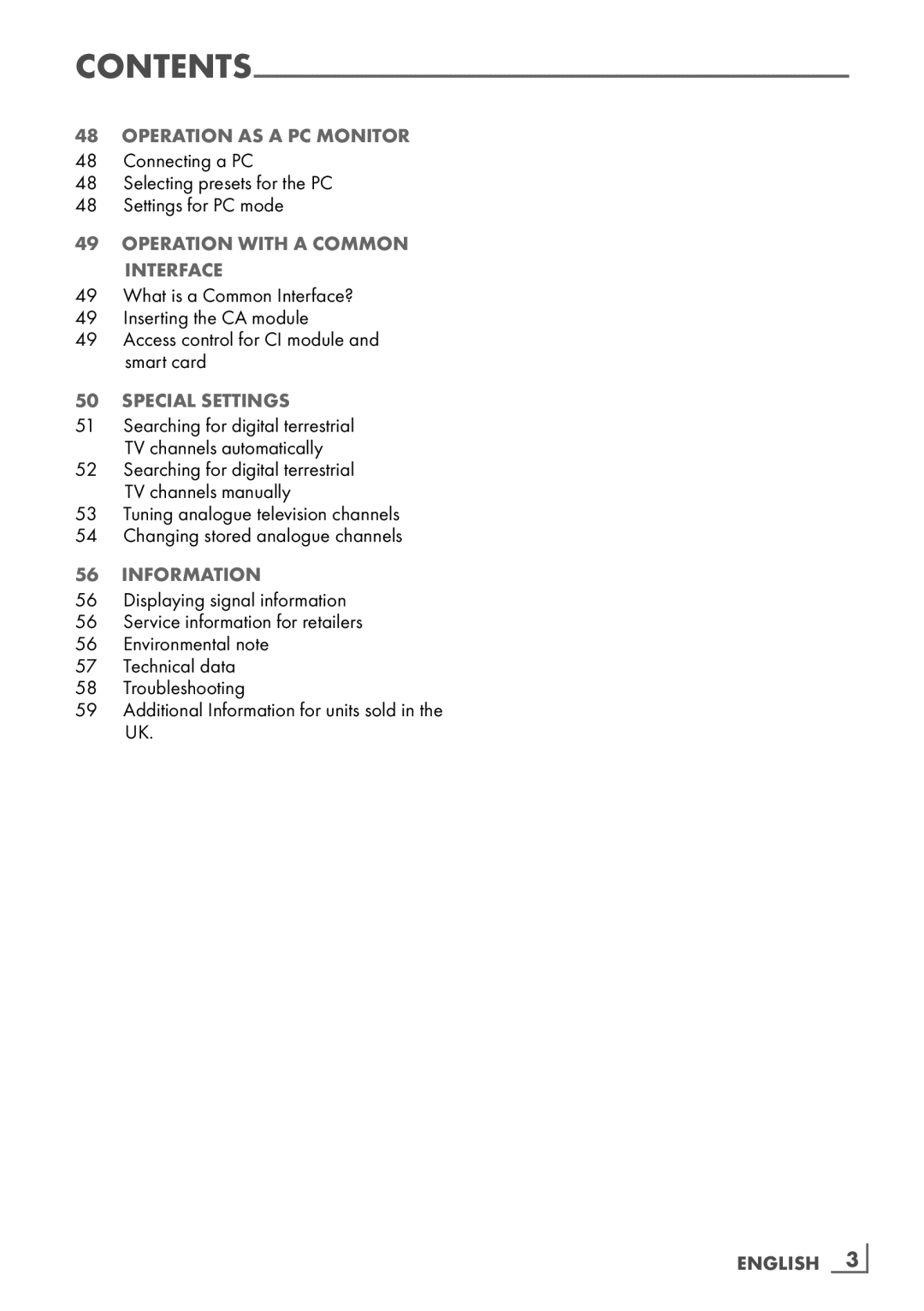 Grundig 32 VLE 6142 C manual Operation with a Common Interface, Special settings 