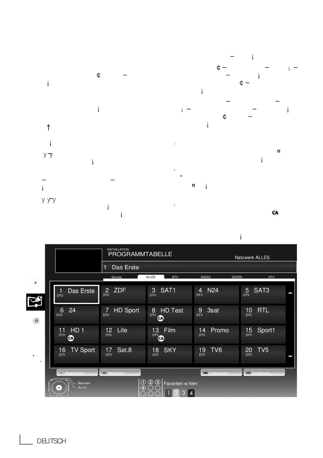 Grundig 32 VLE 6142 C manual Programmtabelle für die digi­ talen Programme ändern, Programmtabelle anwählen, Wichtig 