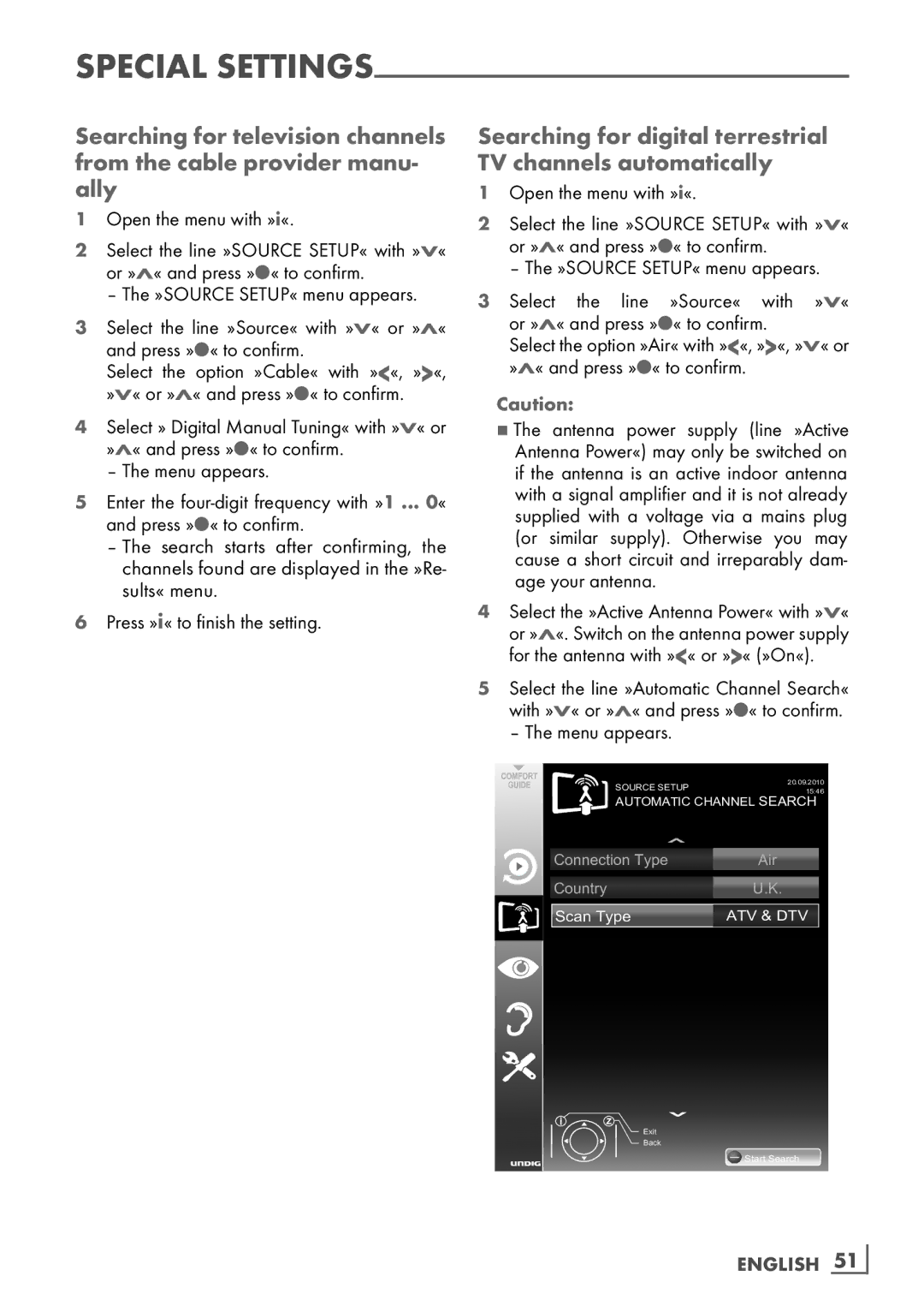 Grundig 32 VLE 7131 BF manual Searching for digital terrestrial TV channels automatically, English ­51 