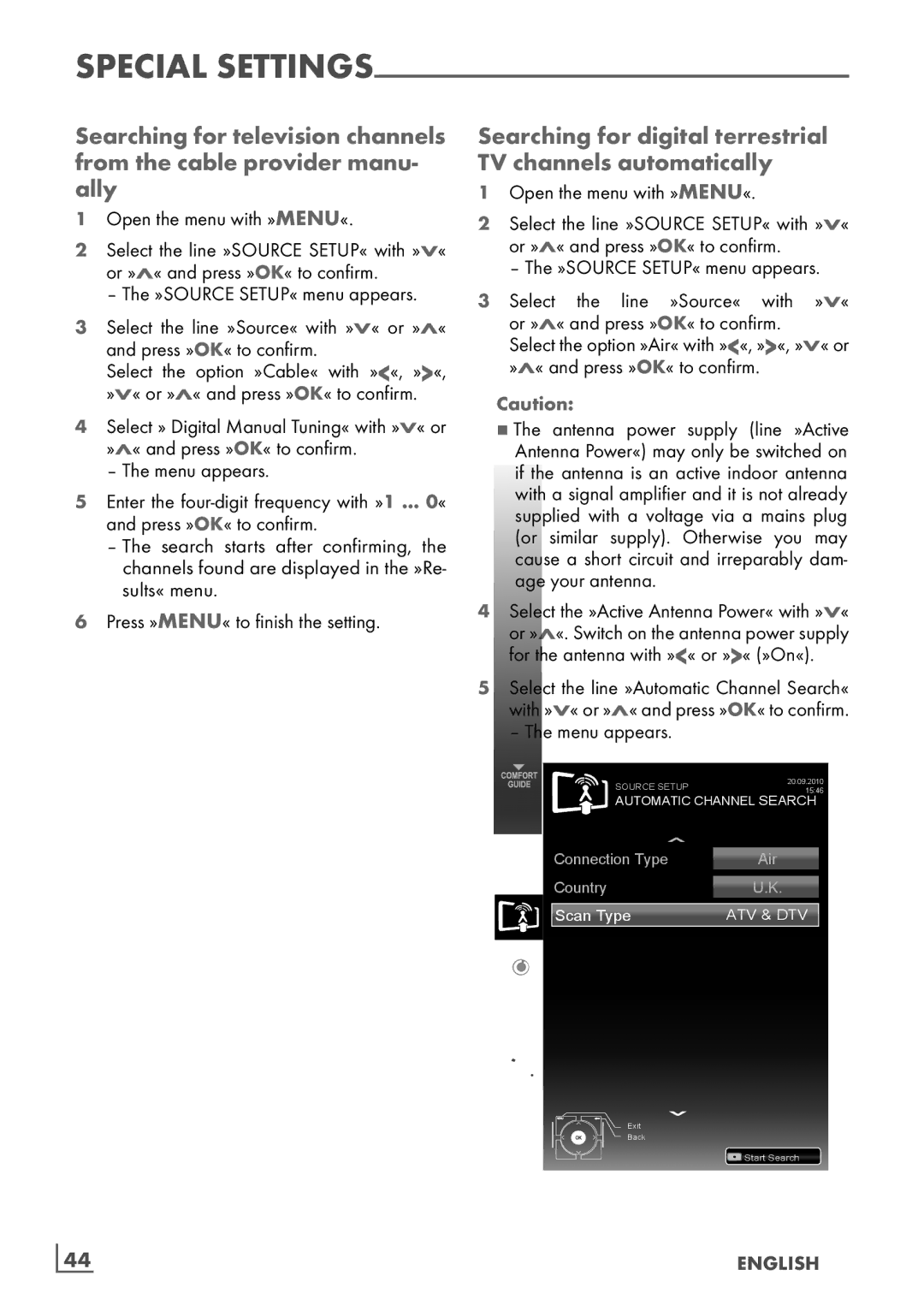 Grundig 37 VLC 6110 C manual Searching for digital terrestrial TV channels automatically, ­44 English 