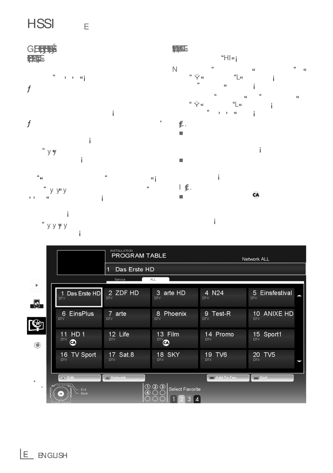 Grundig 40 CLE 8160 BL manual Changing the program table for the digital channels, Selecting channel lists, ­18 English 