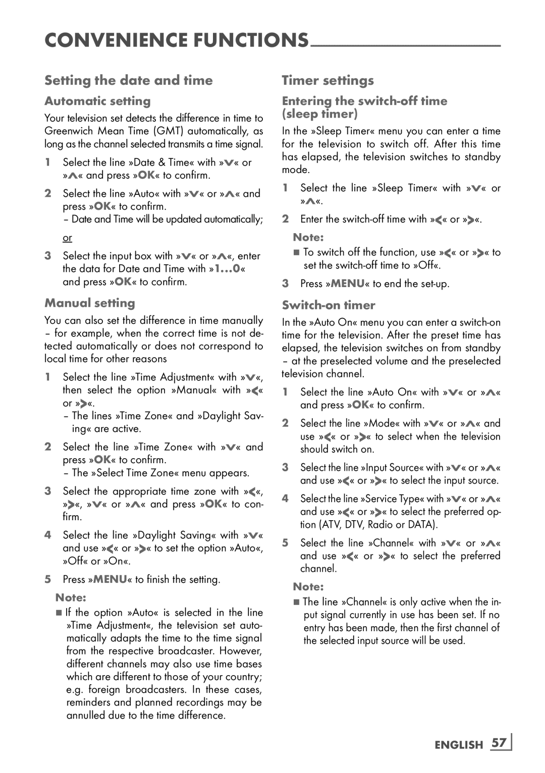 Grundig 40 CLE 8160 BL manual Setting the date and time, Timer settings 