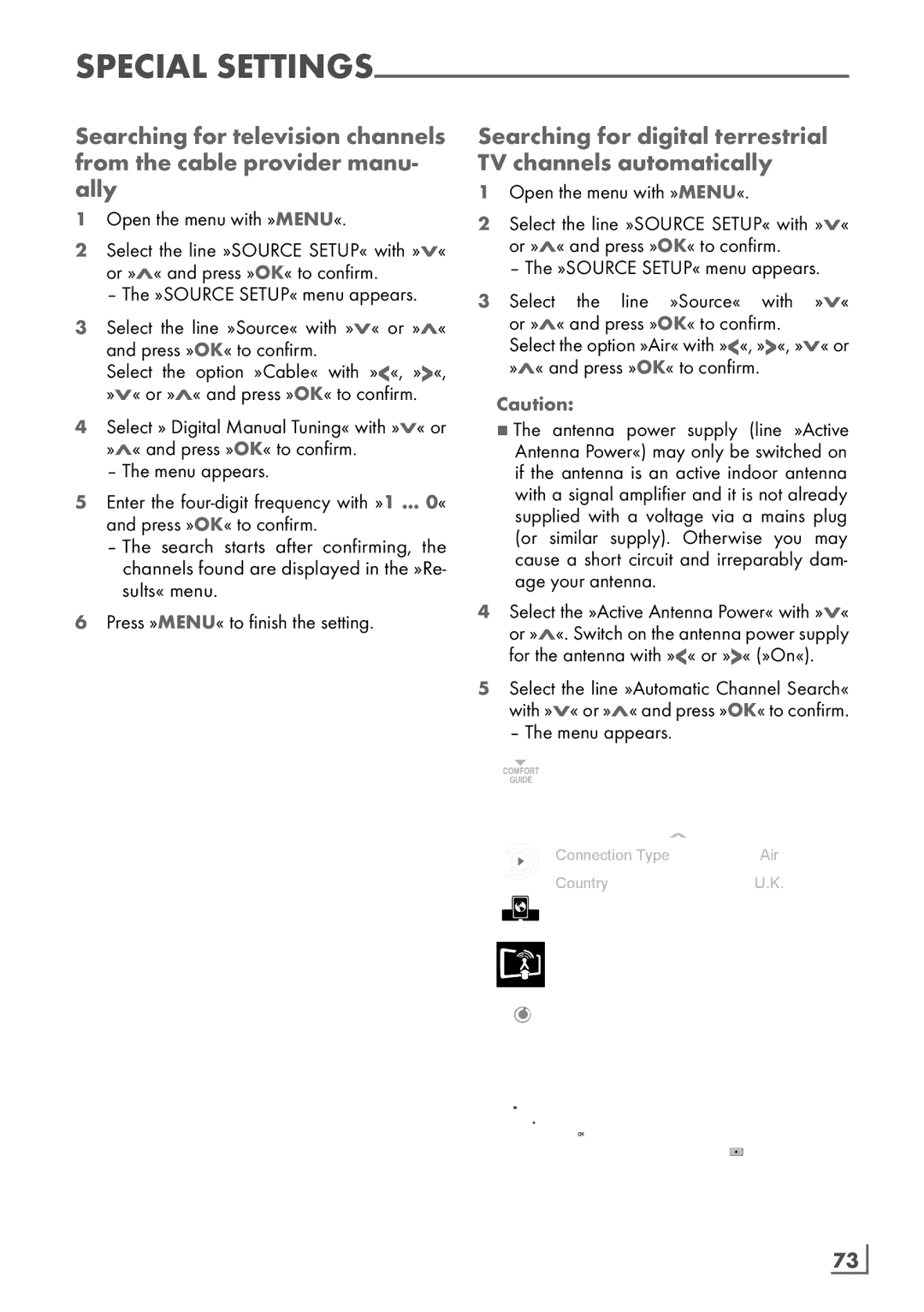 Grundig 40 CLE 8160 BL manual Searching for digital terrestrial TV channels automatically, English ­73 