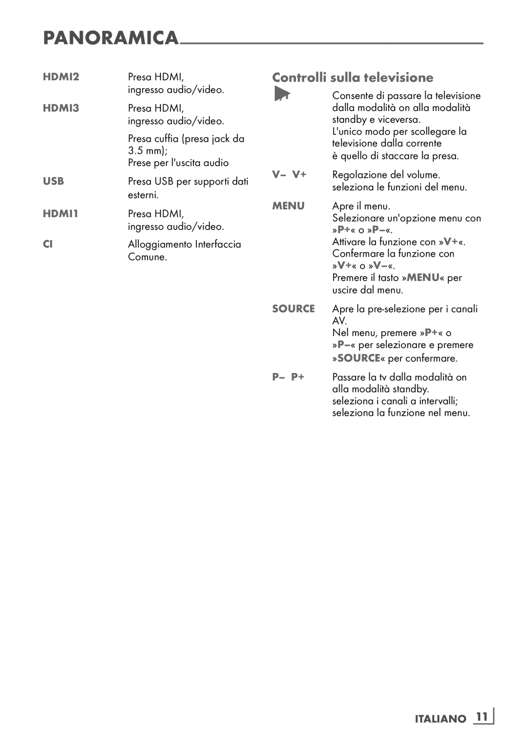 Grundig 32 VLE 4130 BF, 40 VLE 4130 BF manual Controlli sulla televisione 