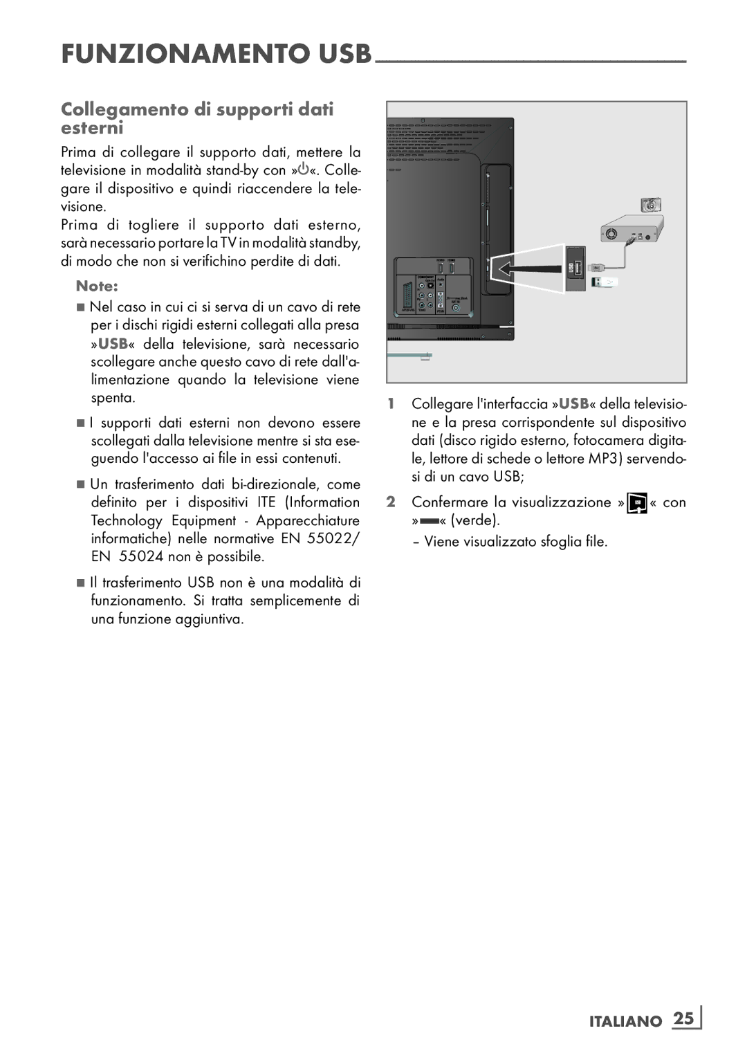 Grundig 32 VLE 4130 BF, 40 VLE 4130 BF manual Collegamento di supporti dati esterni 