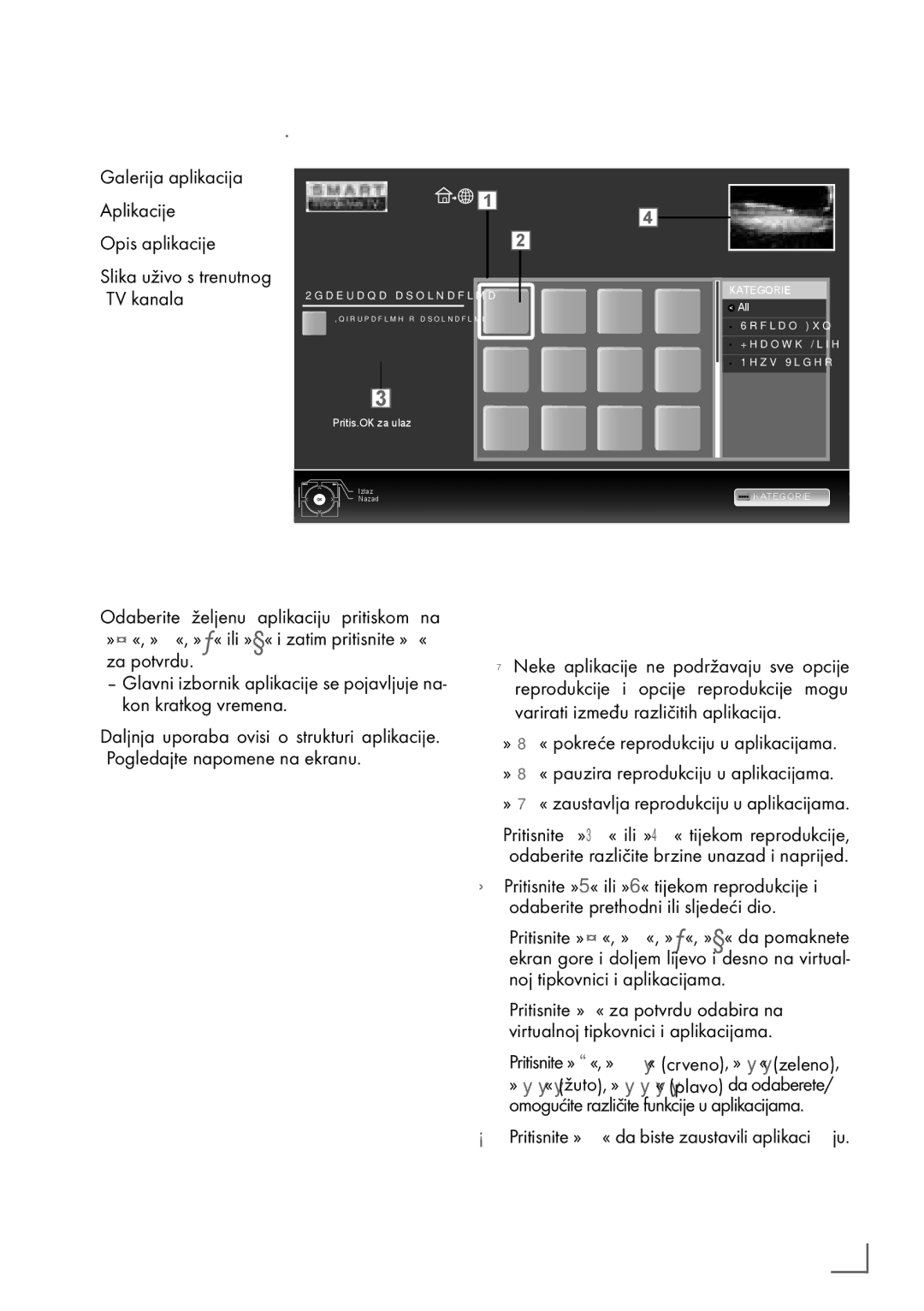 Grundig 40 vle 630 bh manual Glavni­izbornik­preglednika­Smart­İnter@ctive, Navigacija­u­glavnom­izborniku, Hrvatski ­33 