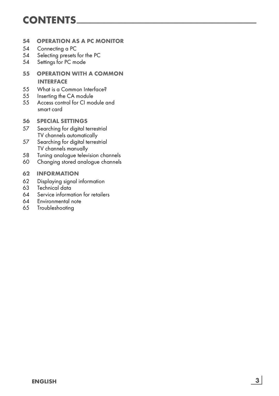 Grundig 32 VLE 7130 BF, 40 VLE 7130 BF manual Operation with a Common Interface, Special settings 