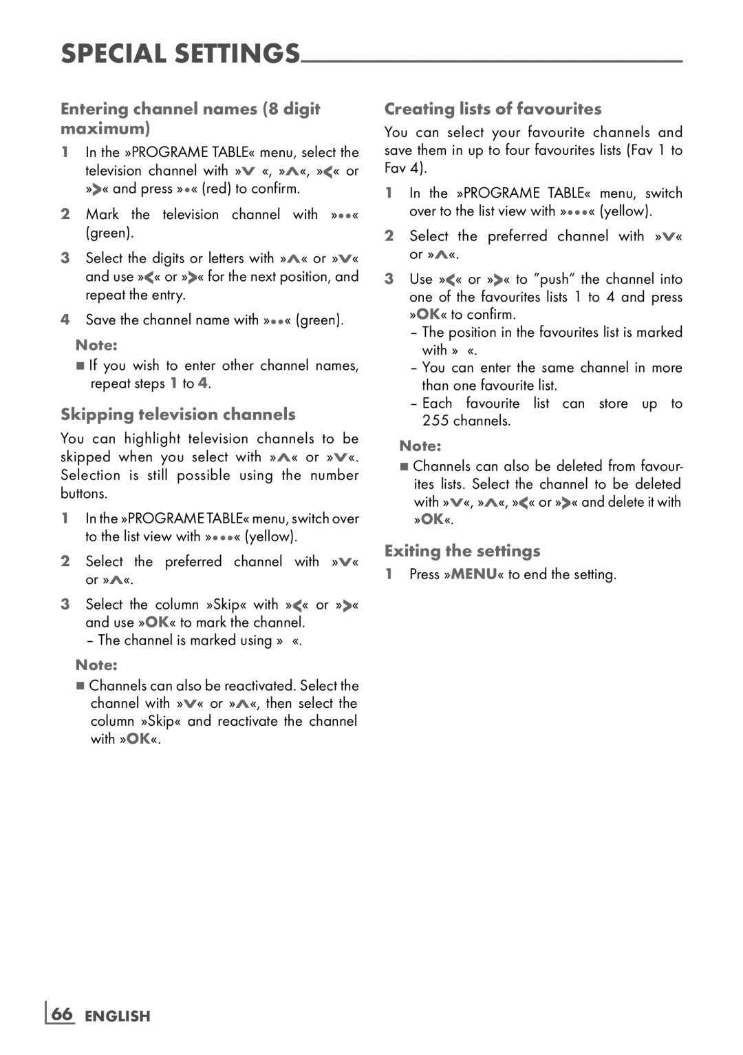 Grundig 40 VLE 8130 BG manual Entering channel names 8 digit maximum, Skipping television channels, Exiting the settings 