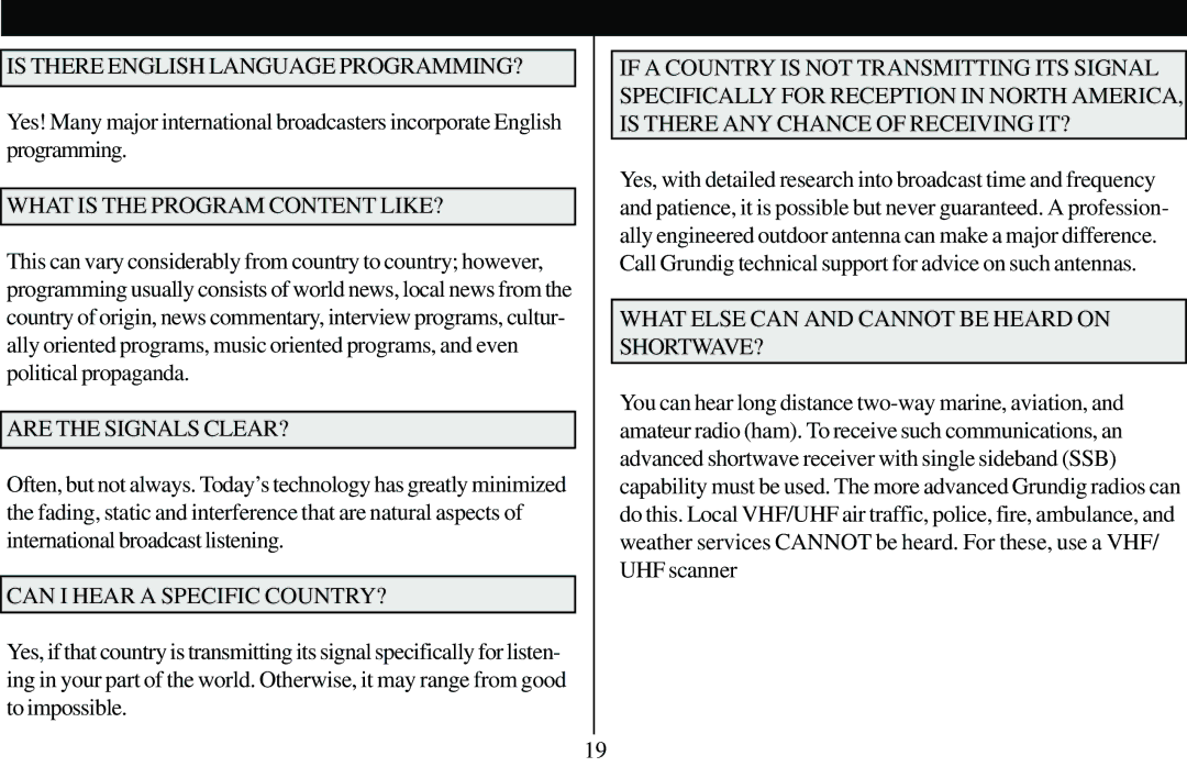 Grundig 400 PE manual Is There English Language PROGRAMMING?, What is the Program Content LIKE?, Are the Signals CLEAR? 