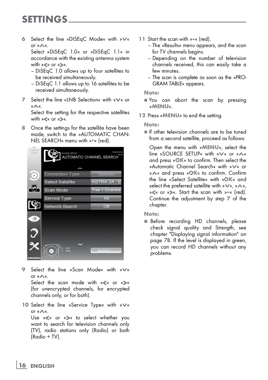 Grundig 46 VLE 8160 WL manual ­16 English 