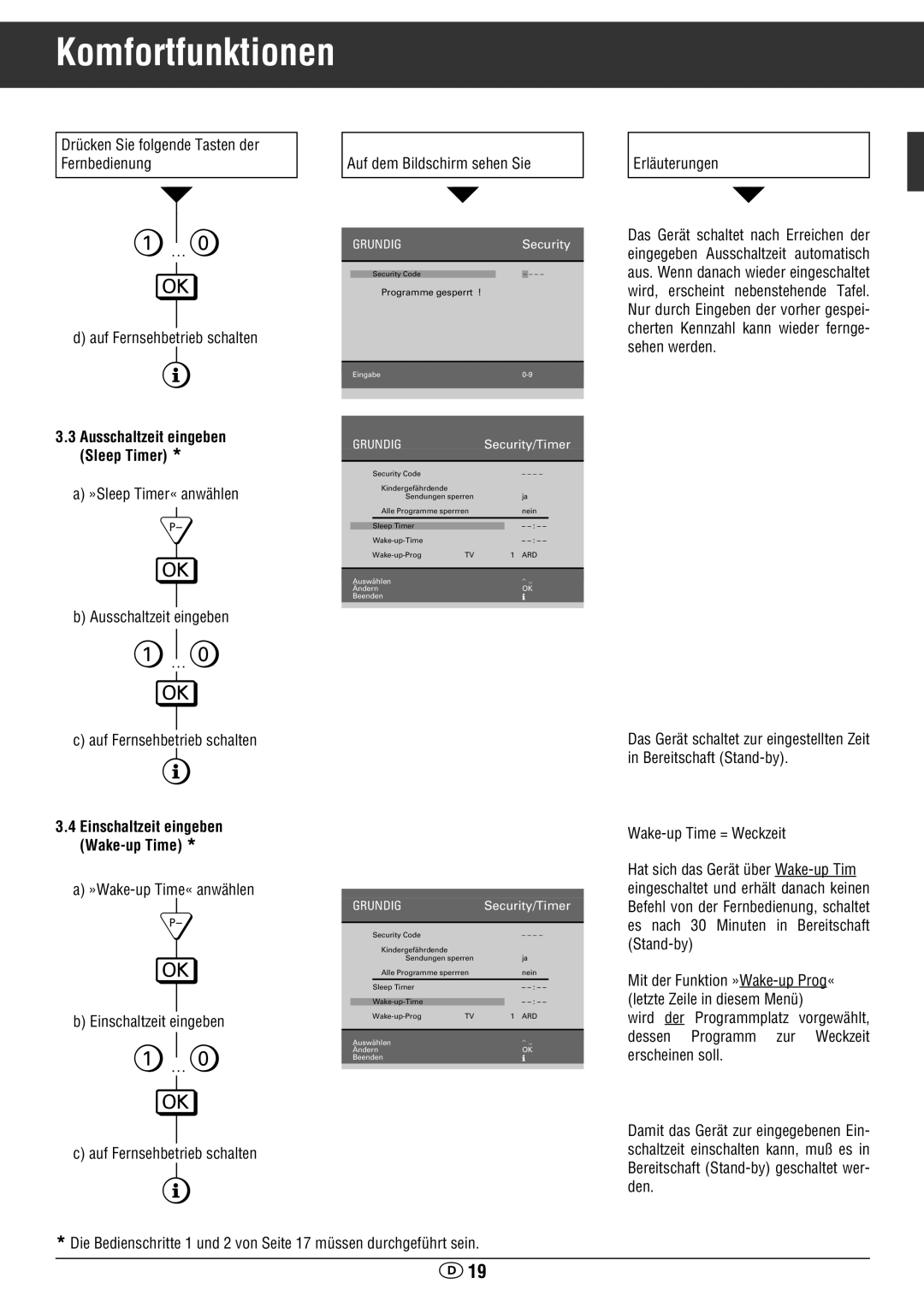 Grundig 72 ST 1772 TOP/LOG manual Mit der Funktion »Wake-up Prog« letzte Zeile in diesem Menü 