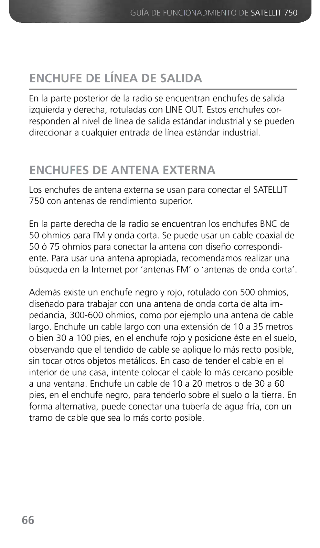 Grundig 750 owner manual Enchufe DE Línea DE Salida, Enchufes DE Antena Externa 