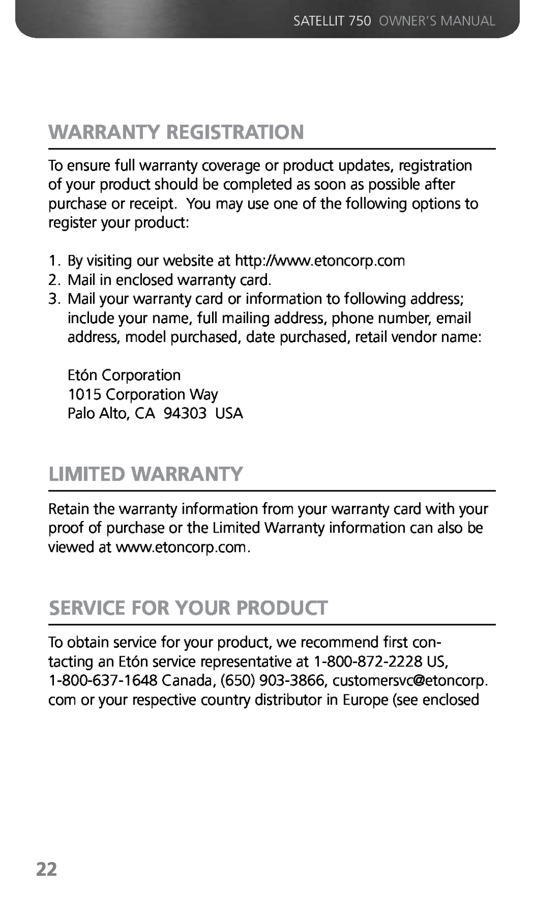 Grundig 750 owner manual Warranty Registration, Limited Warranty, Service For Your Product 