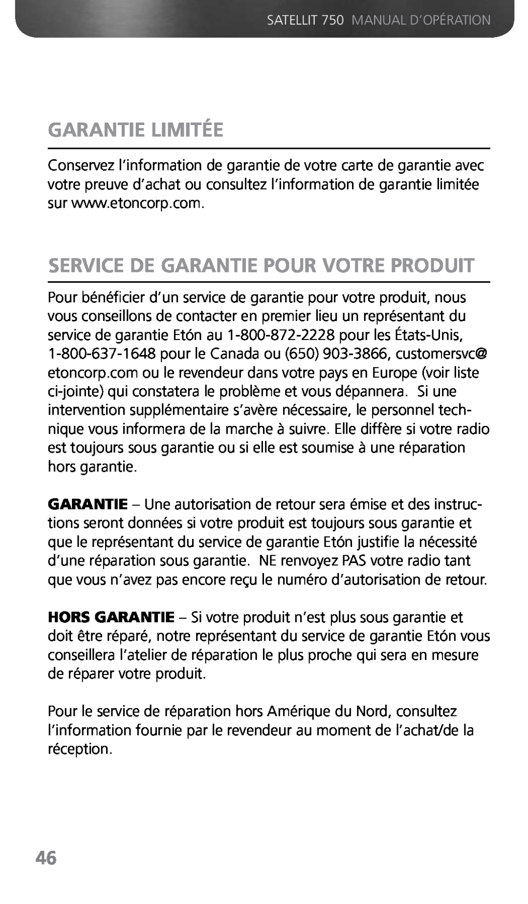 Grundig 750 owner manual Garantie Limitée, Service De Garantie Pour Votre Produit 