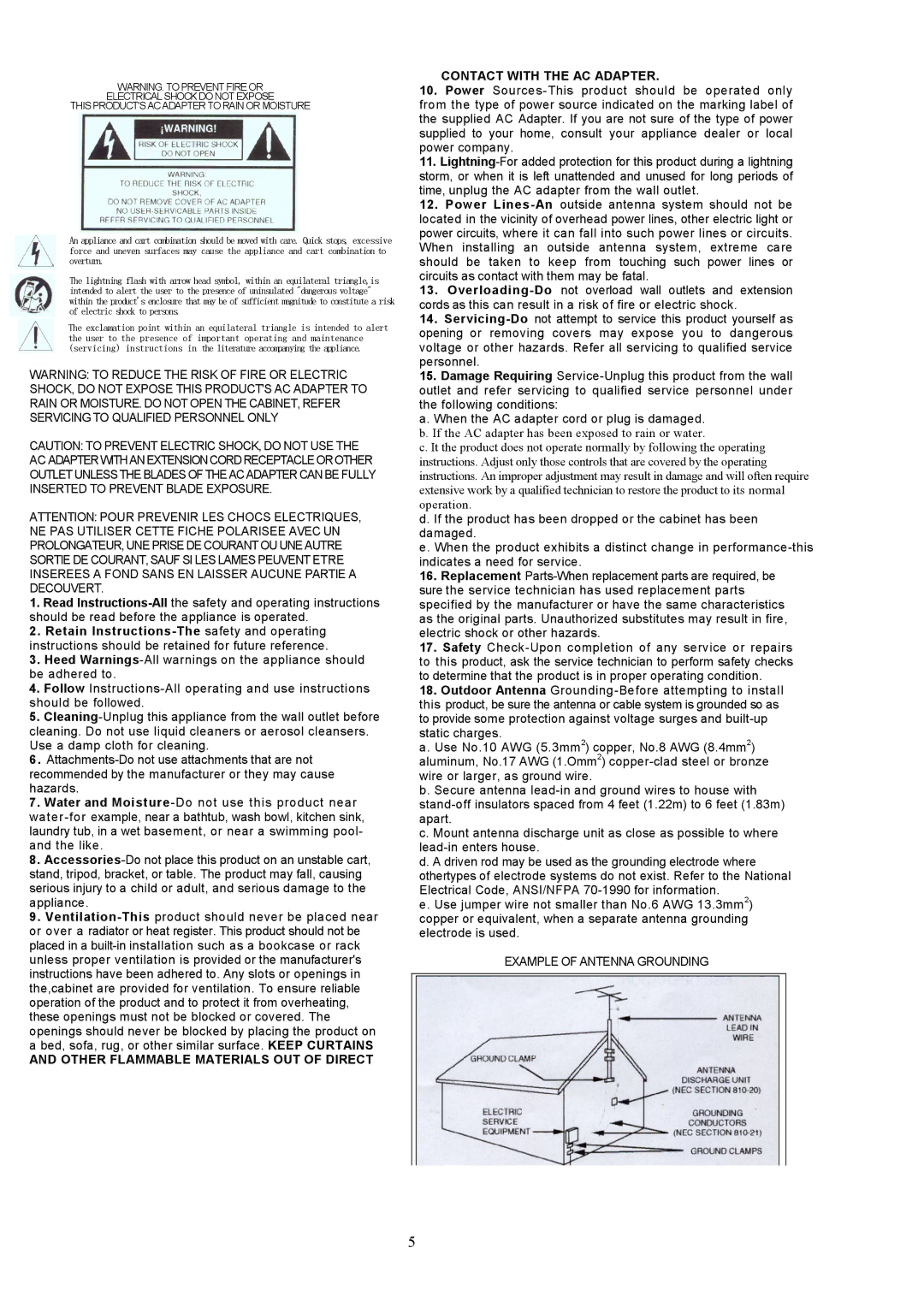 Grundig 800 MILLENNIUM manual Example of Antenna Grounding 