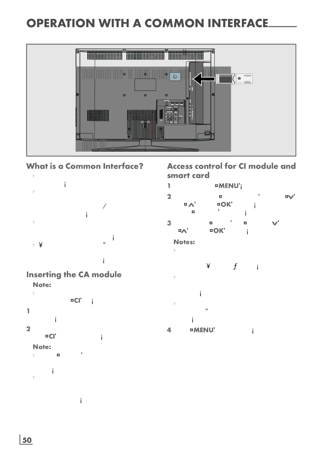 Grundig 8140 S manual What is a Common Interface?, Inserting the CA module, Access control for CI module and smart card 