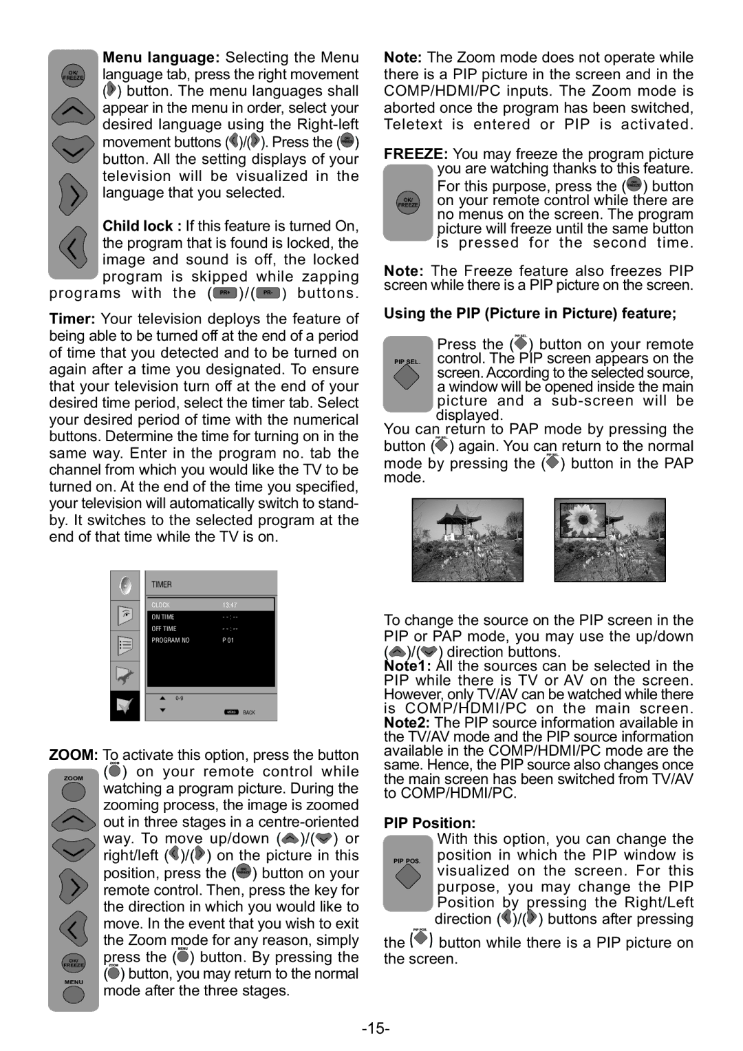 Grundig AMIRA32HDBLK manual Using the PIP Picture in Picture feature, PIP Position 