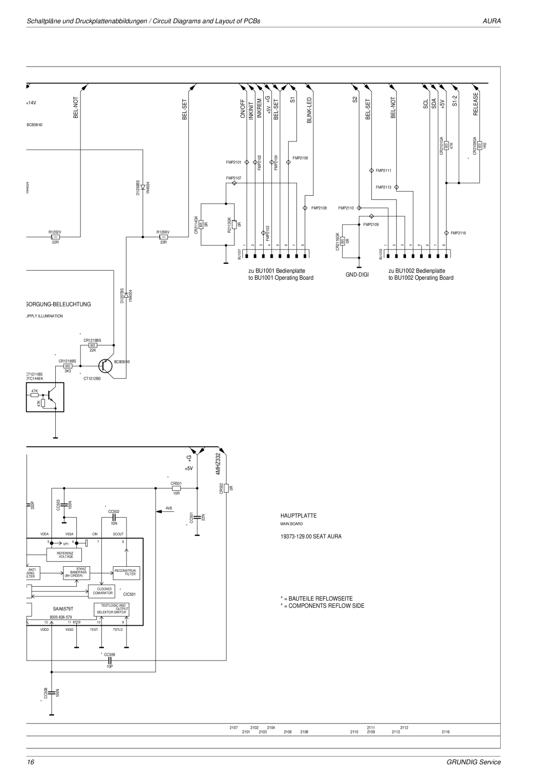 Grundig Aura service manual Sorgung-Beleuchtung, Gnd-Digi 