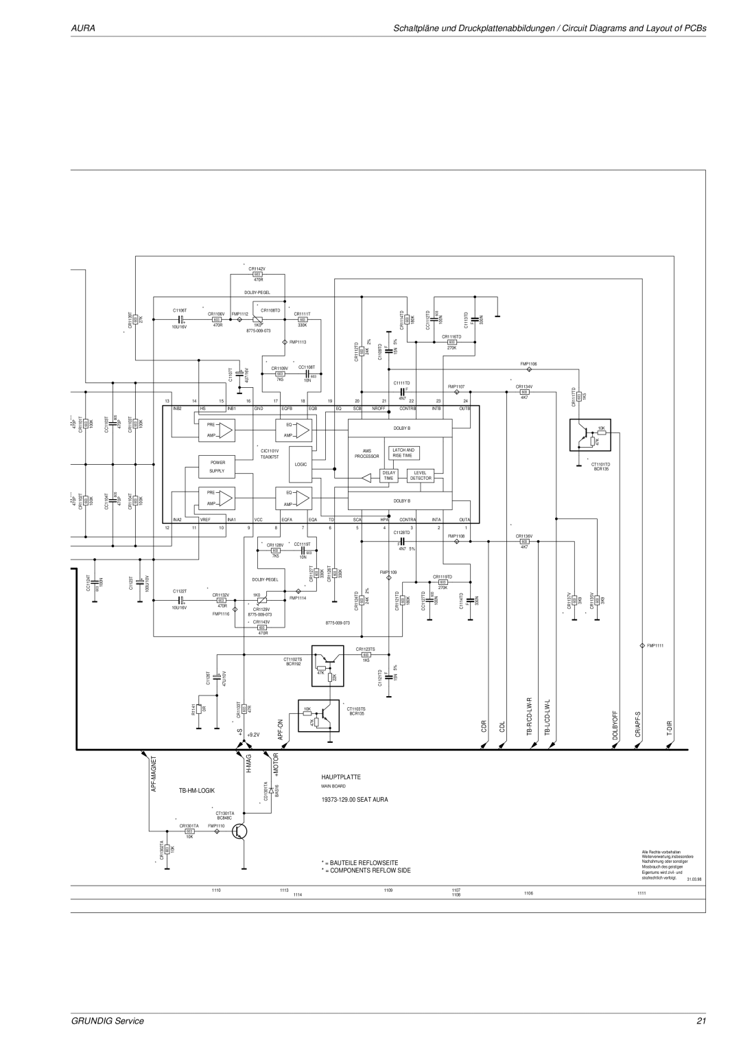 Grundig Aura service manual Hauptplatte 