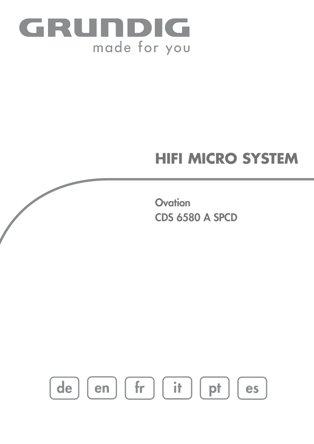 Grundig CDS 6580 A SPCD manual Hifi Micro System 