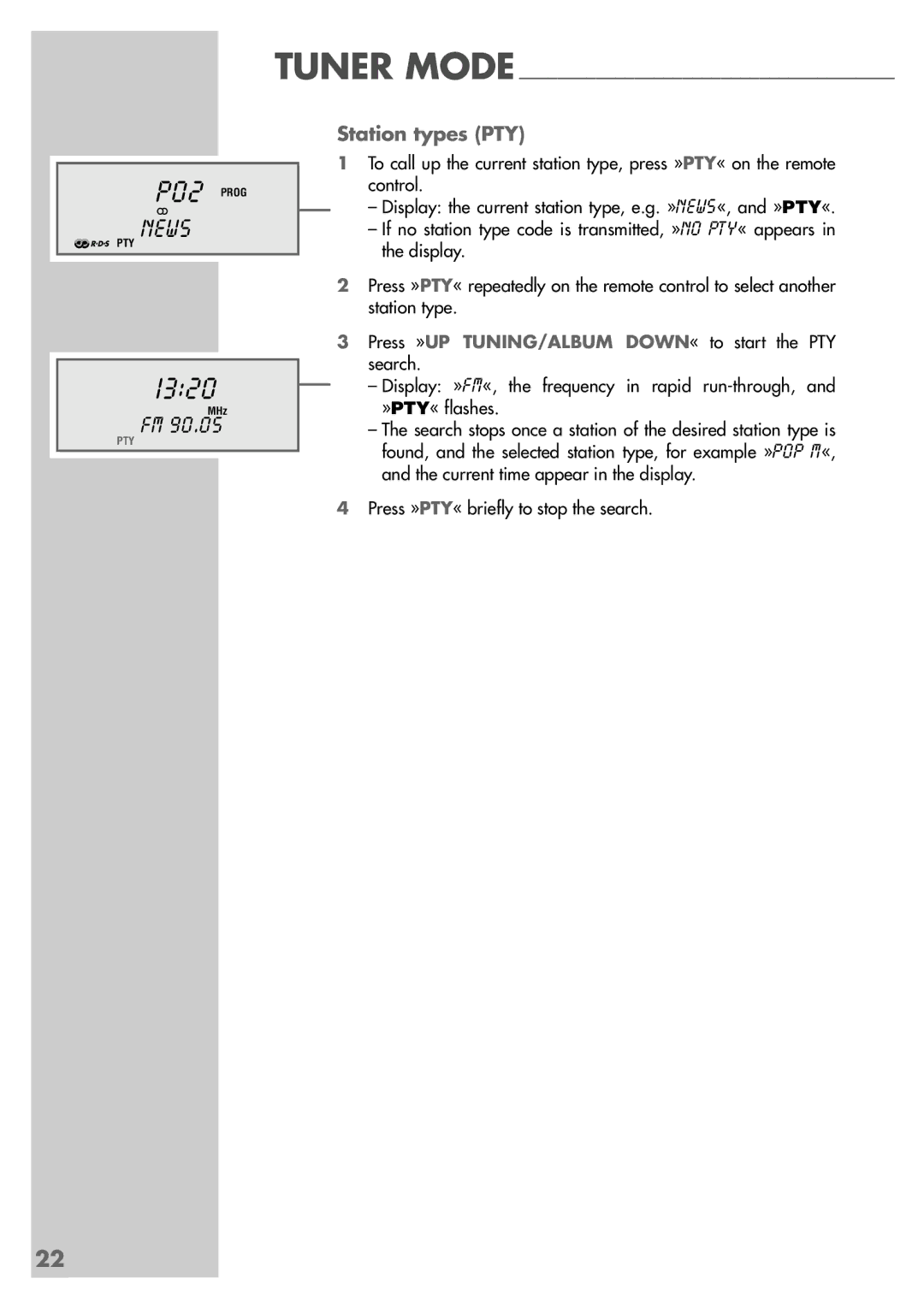 Grundig CDS 6580 A SPCD manual 1320, Station types PTY 