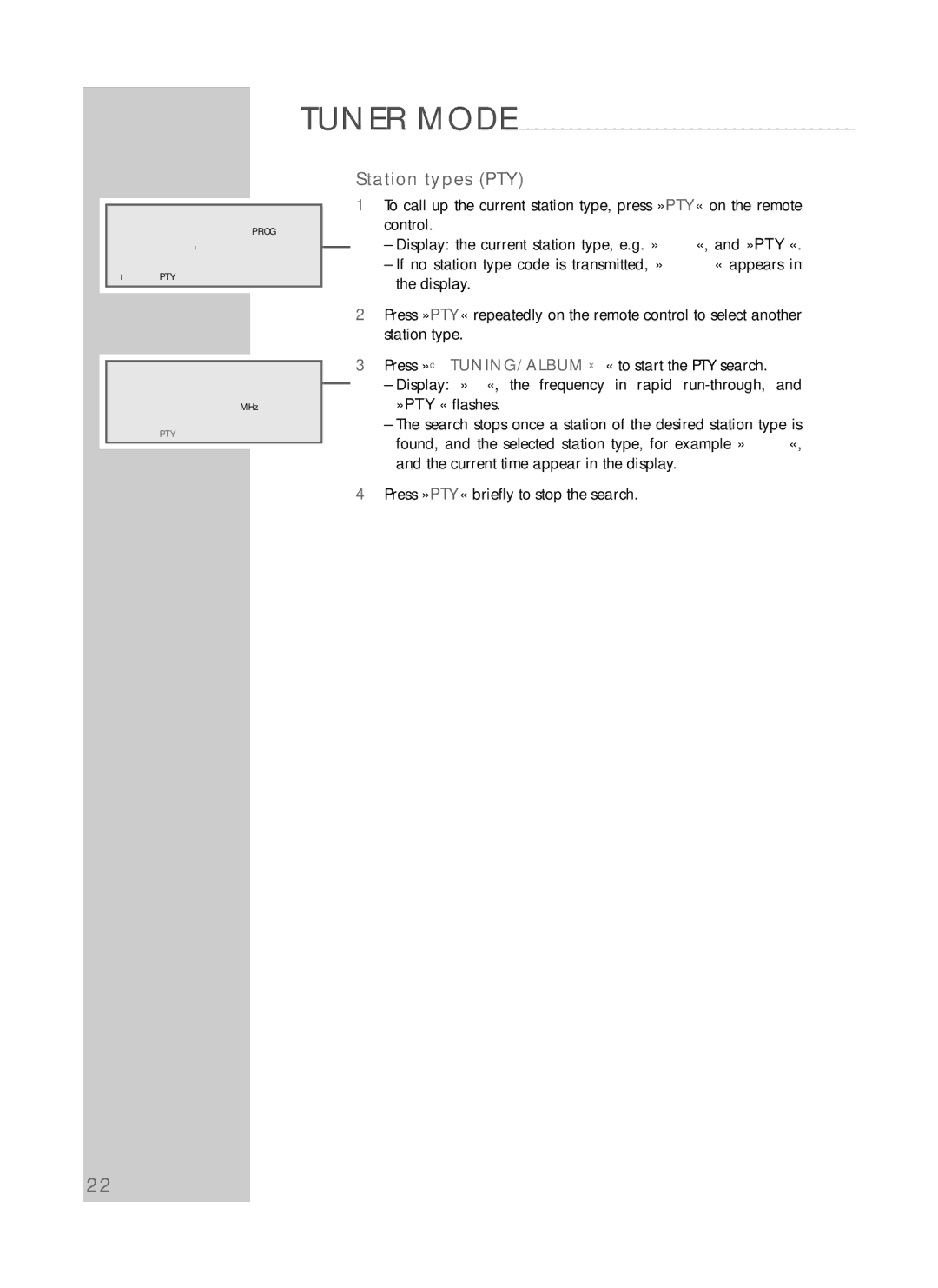 Grundig CDS 6580 SPCD manual 1320, Station types PTY 