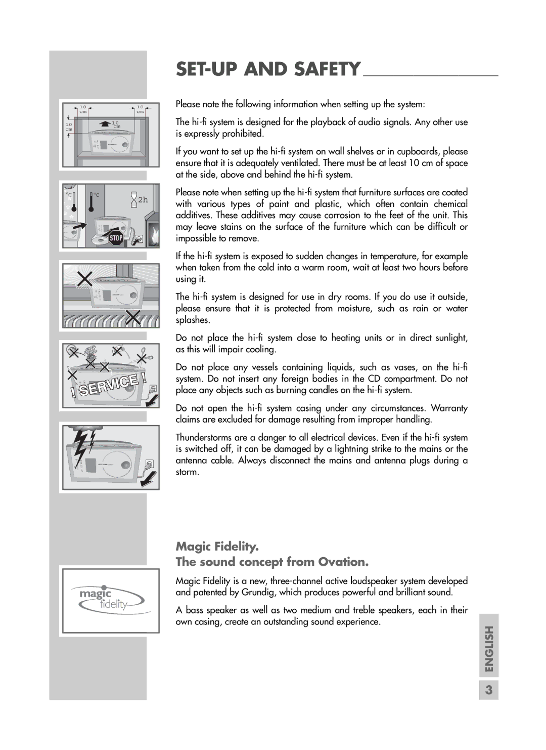 Grundig CDS 6580 SPCD manual Magic Fidelity Sound concept from Ovation, Impossible to remove, Using it, Splashes 