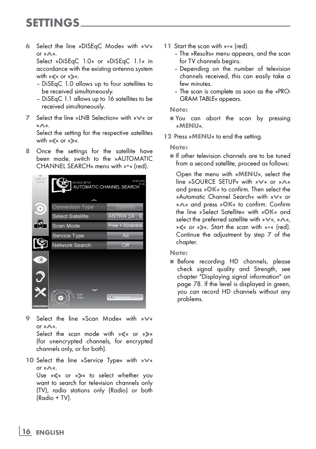 Grundig CLE91 OS manual ­16 English 