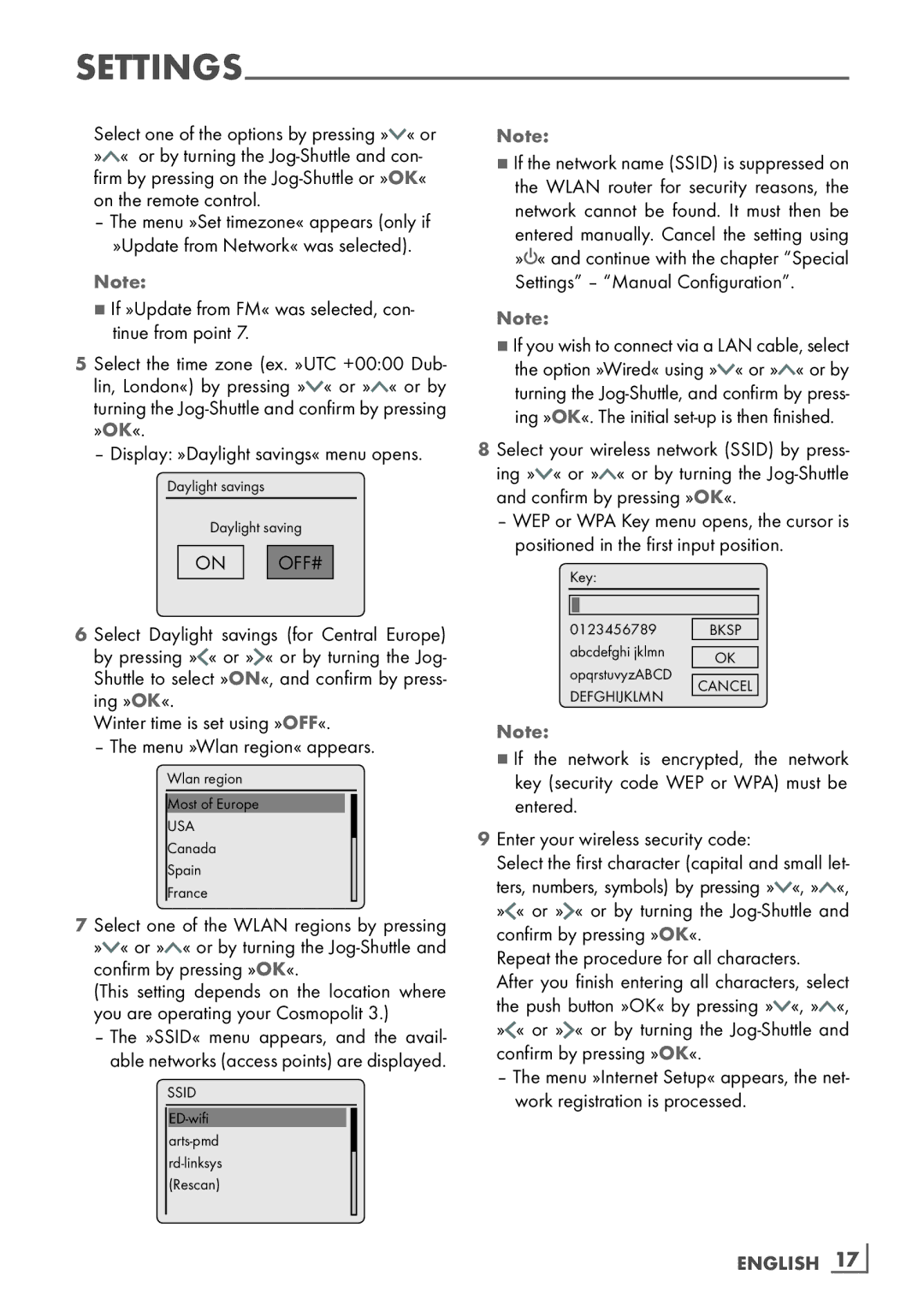 Grundig Cosmopolit 3F+ WEB iP manual English 17­ 