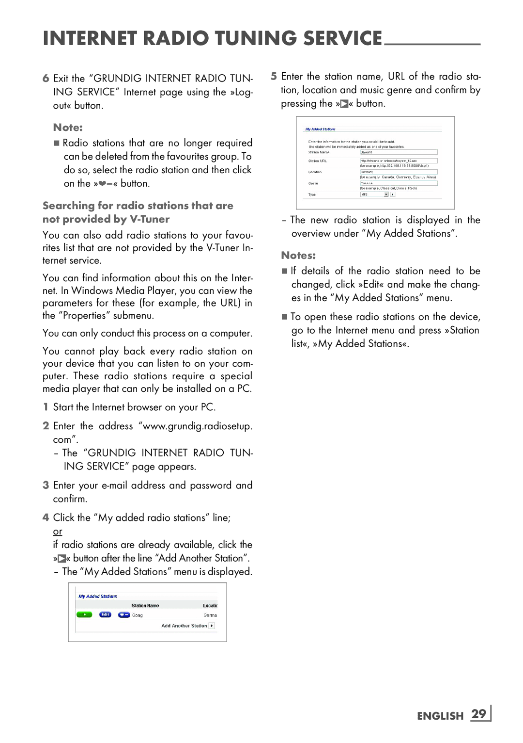 Grundig Cosmopolit 3F+ WEB iP manual English 29­ 