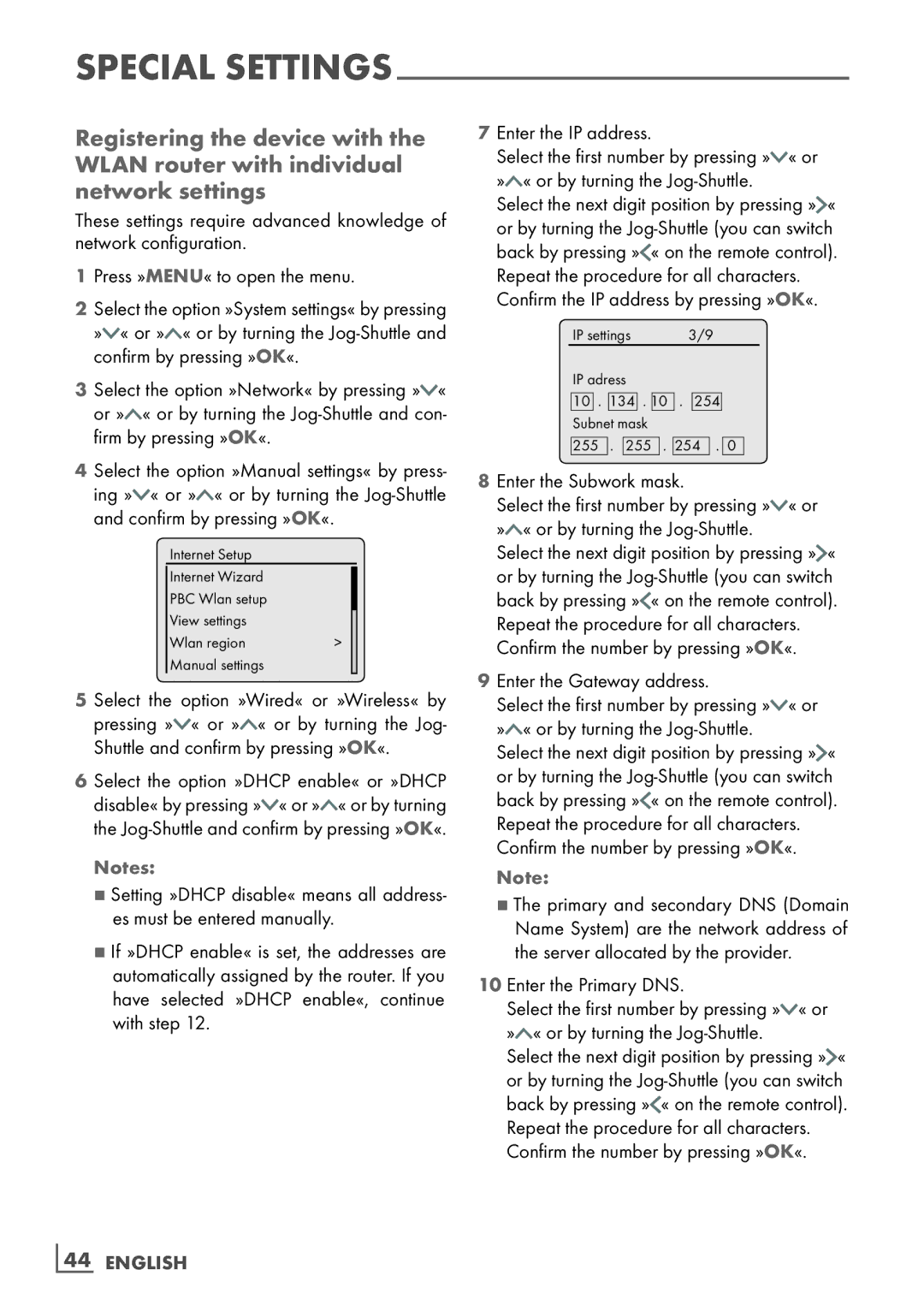 Grundig Cosmopolit 3F+ WEB iP manual 44­ English 