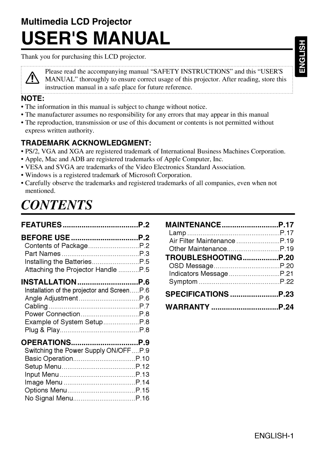 Grundig CP-731i user manual Contents 