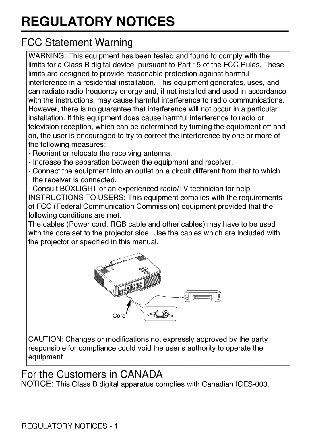 Grundig CP-731i user manual Regulatory Notices, FCC Statement Warning, For the Customers in Canada 