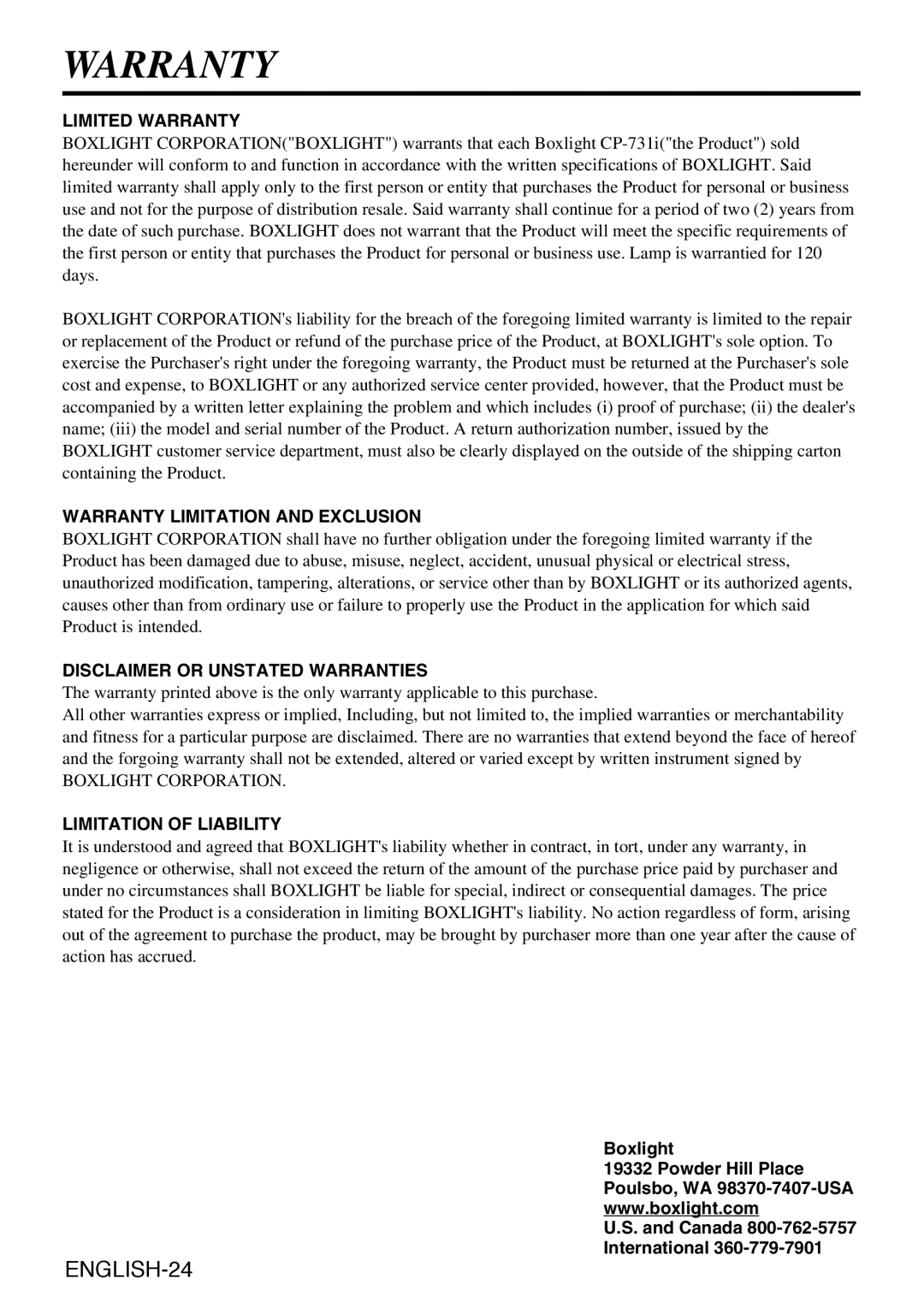 Grundig CP-731i user manual Warranty 