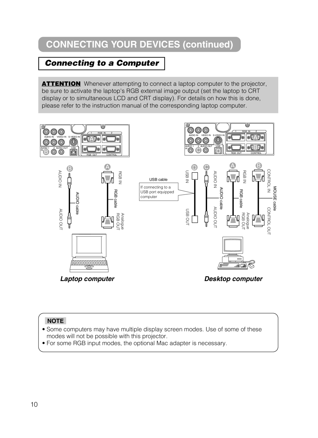 Grundig CP-X385W user manual Connecting Your Devices, Connecting to a Computer 