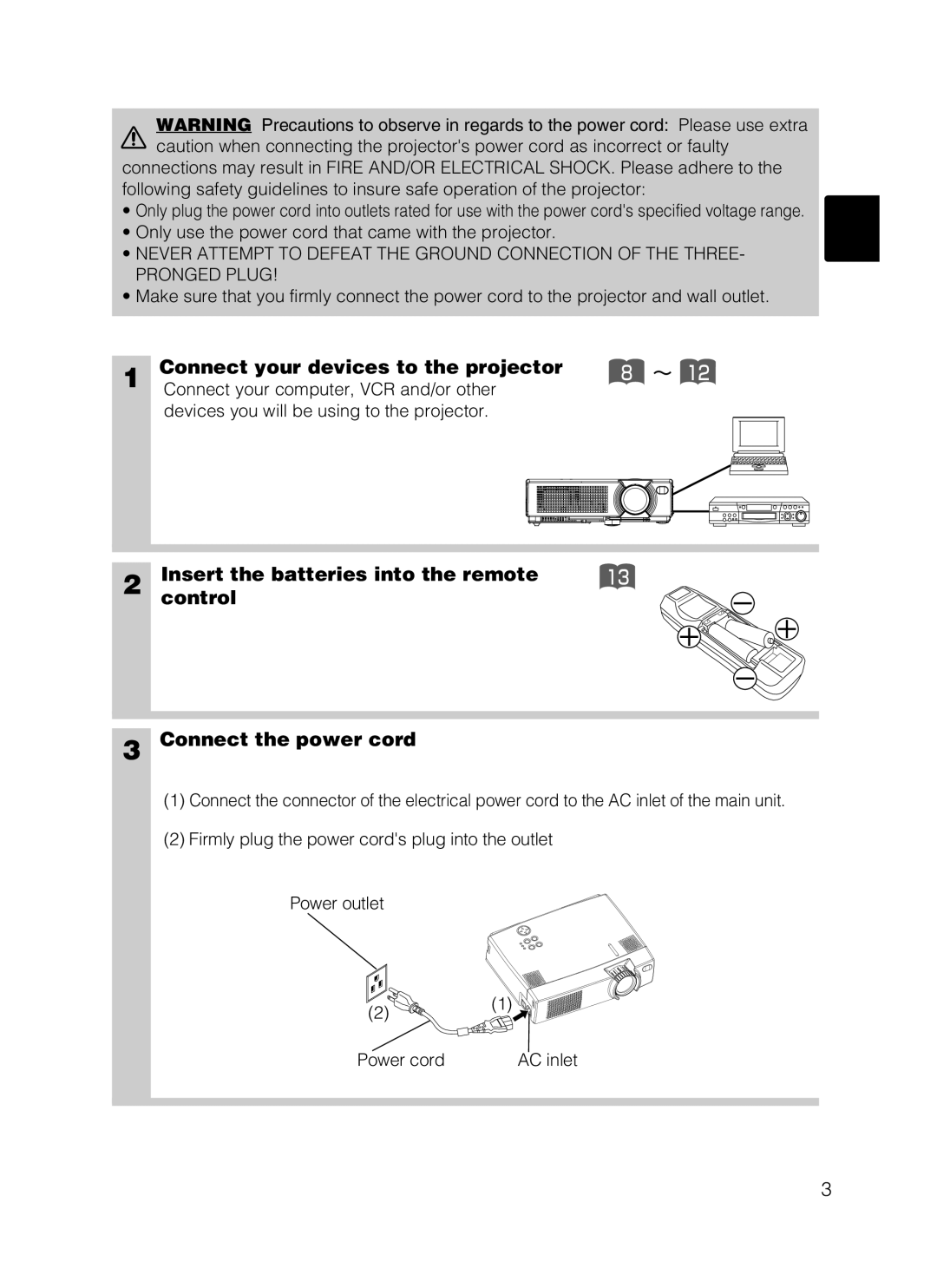 Grundig CP-X385W user manual Connect your devices to the projector 