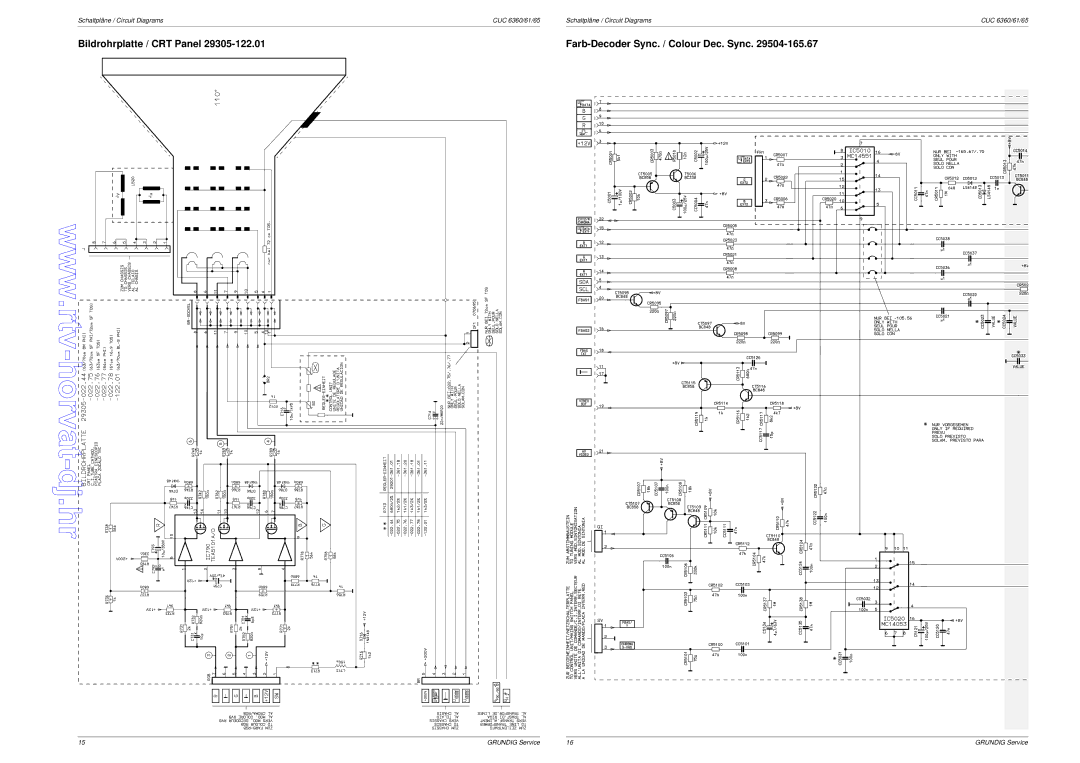 Grundig CUC 6365, CUC 6360, CUC 6361 service manual Schaltpläne / Circuit Diagrams 