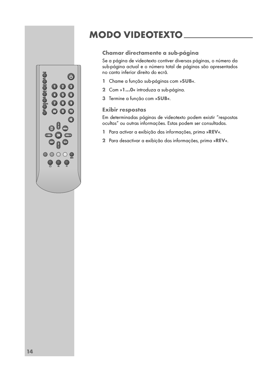 Grundig DAVIO 15-5710 manual Chamar directamente a sub-página, Exibir respostas 