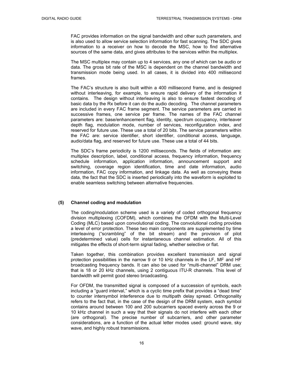 Grundig Digital Radio manual Channel coding and modulation 