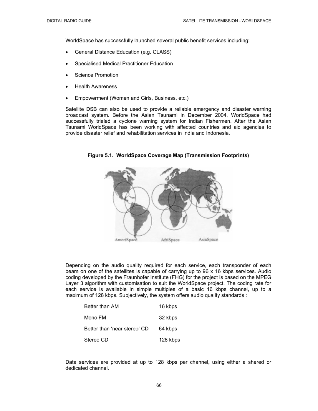 Grundig Digital Radio manual WorldSpace Coverage Map Transmission Footprints 