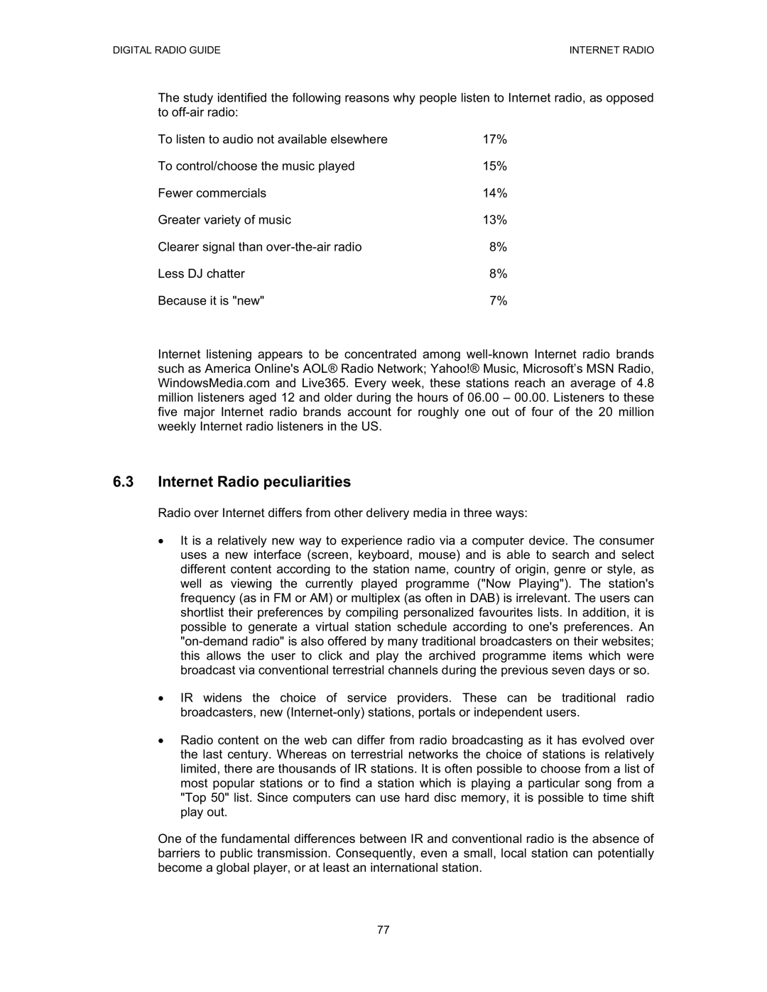 Grundig Digital Radio manual Internet Radio peculiarities 