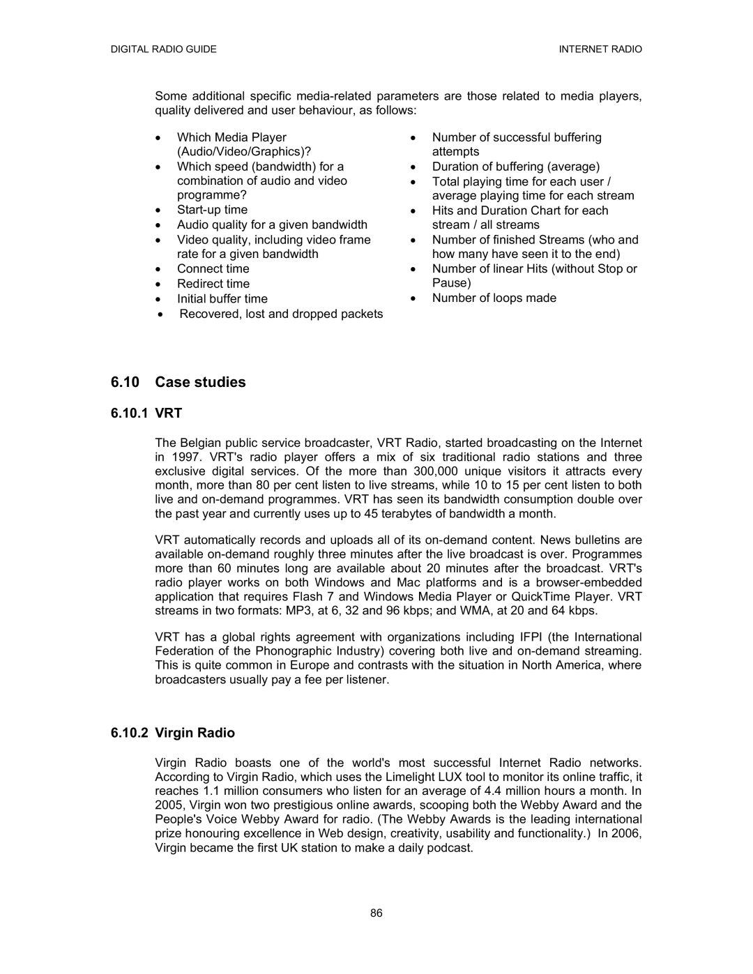 Grundig Digital Radio manual Case studies, 10.1 VRT, Virgin Radio 